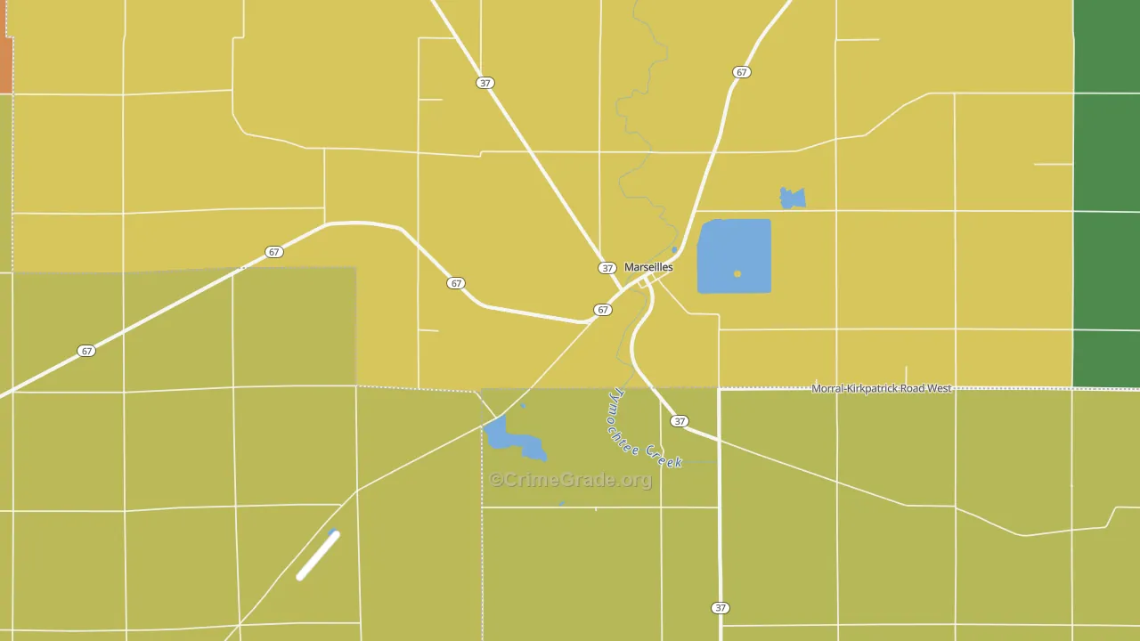 Marseilles, OH Map of Assault Rates