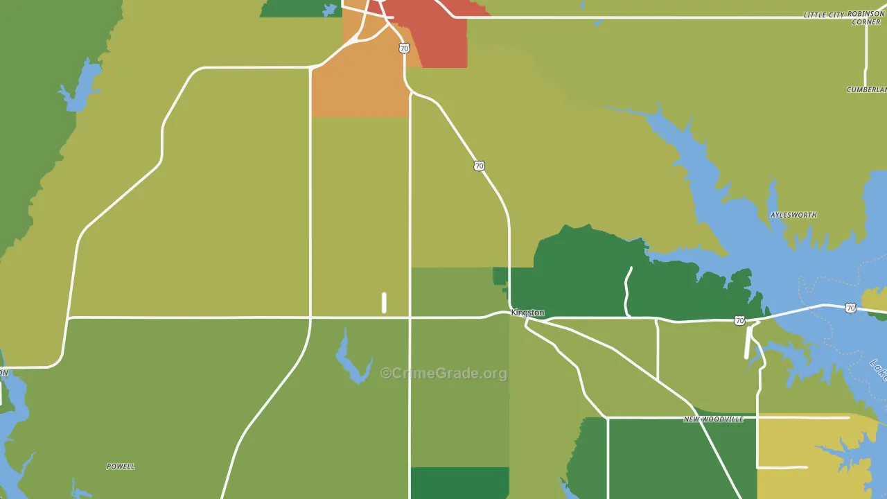 Marshall County, OK Map of Assault Rates