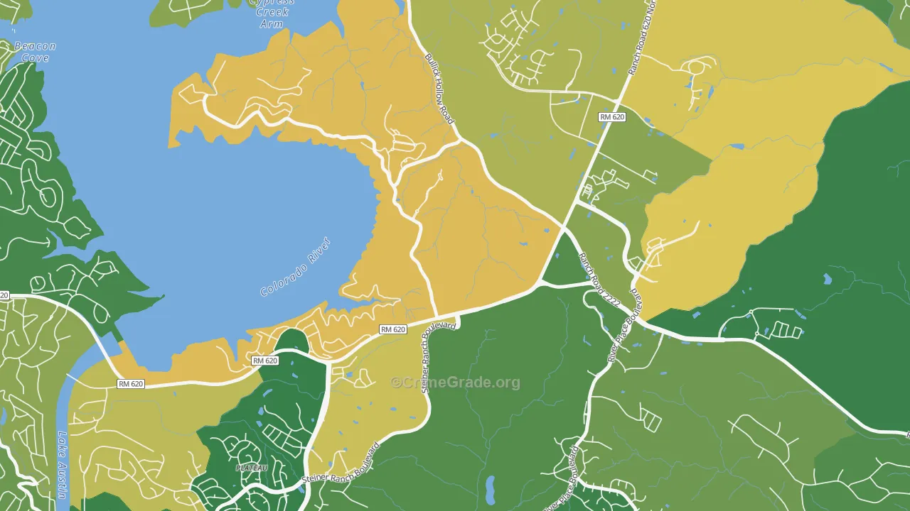 Marshall Ford, TX Map of Assault Rates