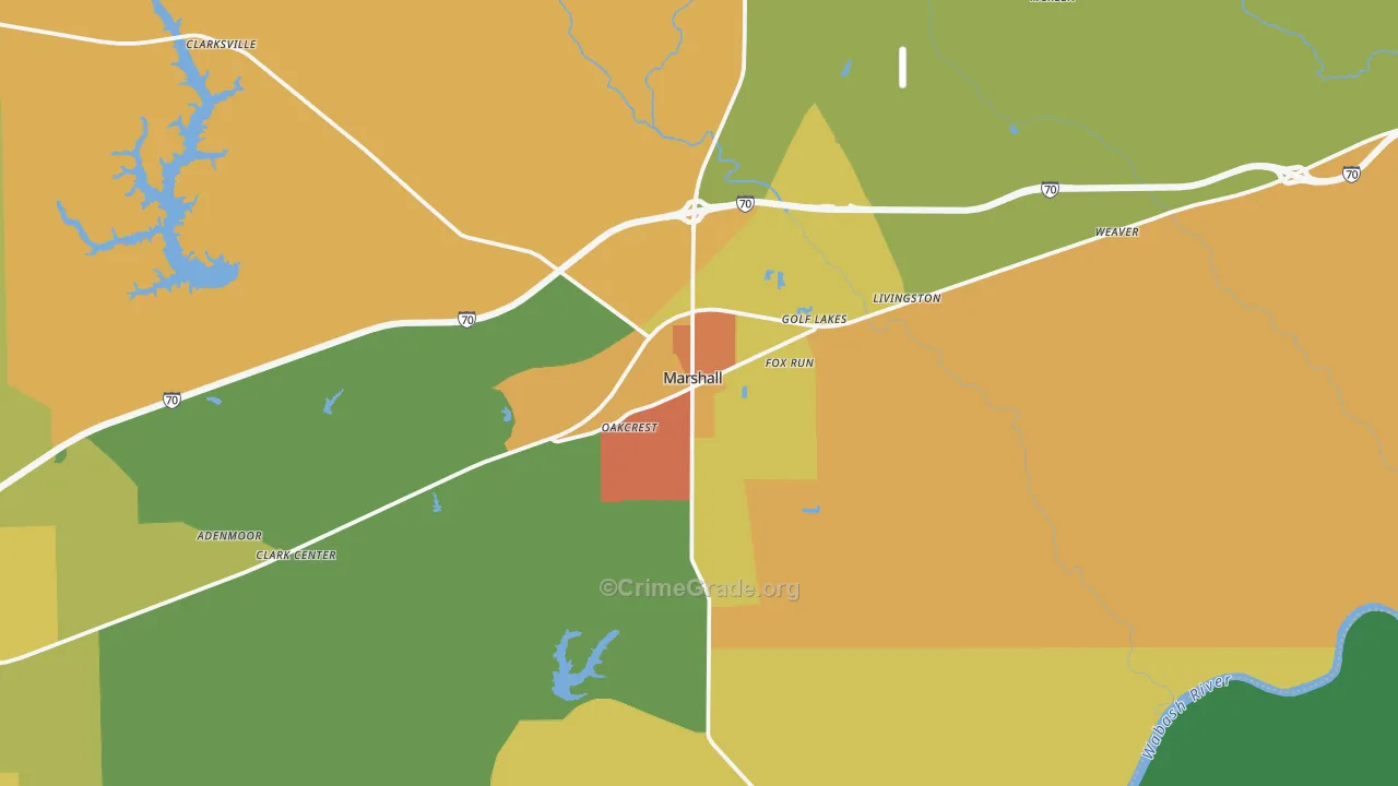 Marshall, IL Map of Assault Rates