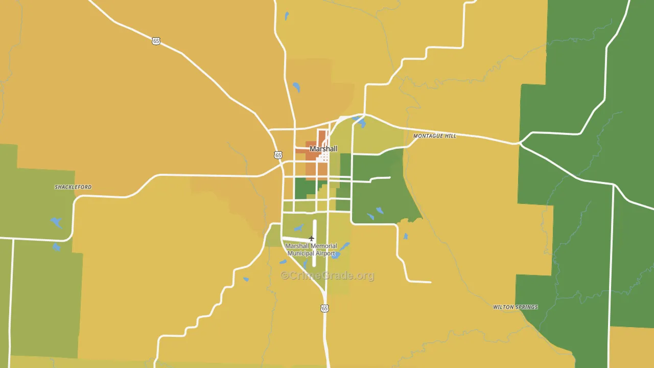 Marshall, MO Map of Assault Rates