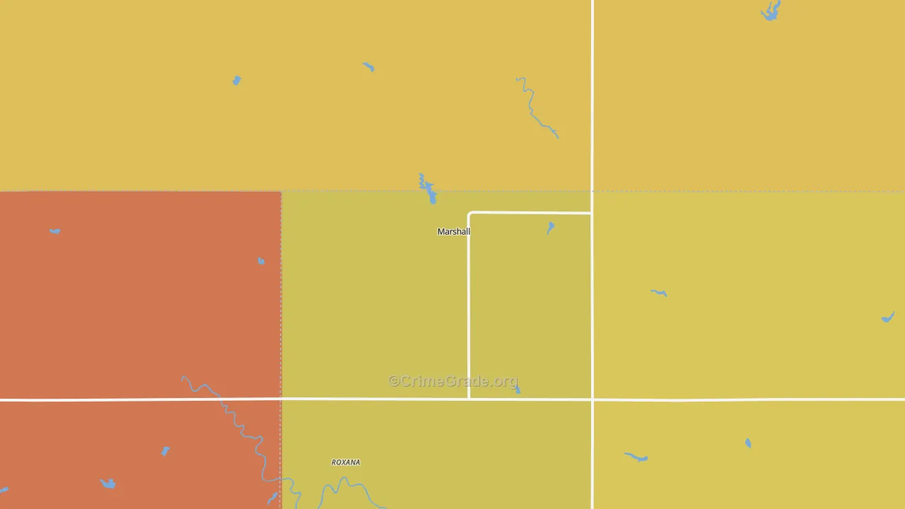 Marshall, OK Map of Assault Rates