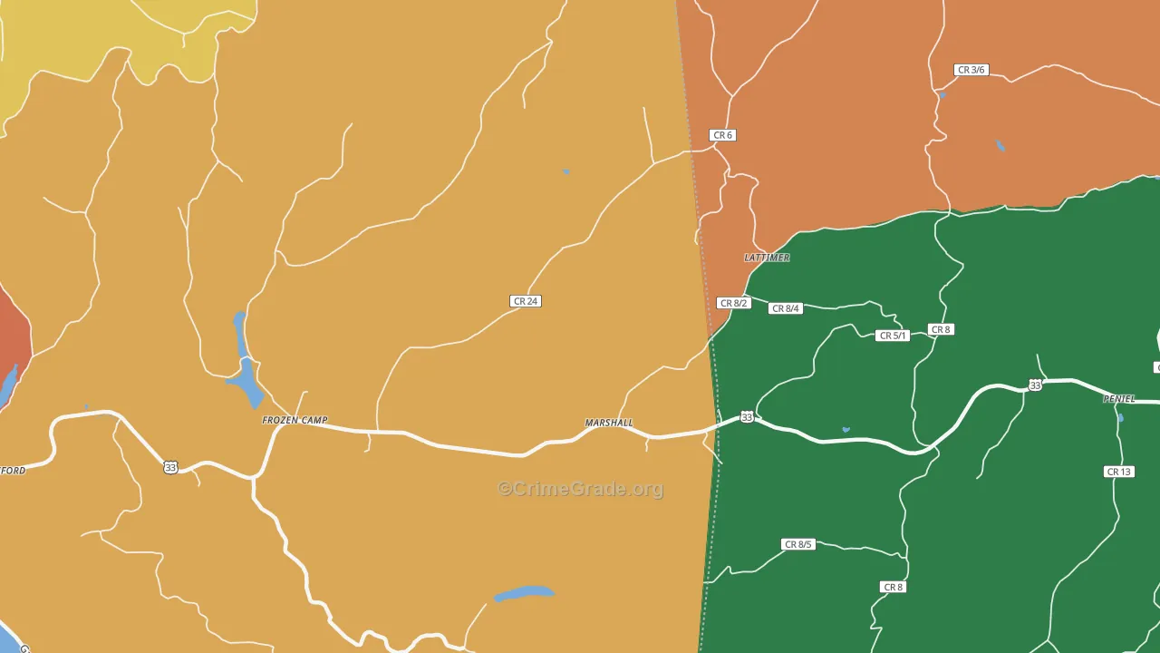 Marshall, WV Map of Assault Rates