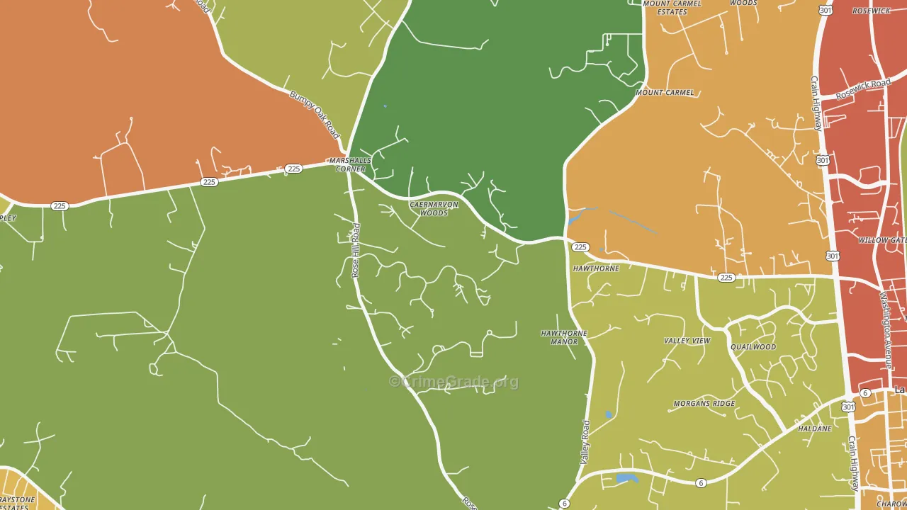 Marshalls Corner, MD Map of Assault Rates
