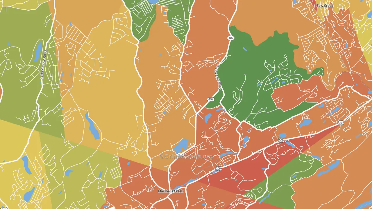 Marshalls Creek, PA Map of Assault Rates