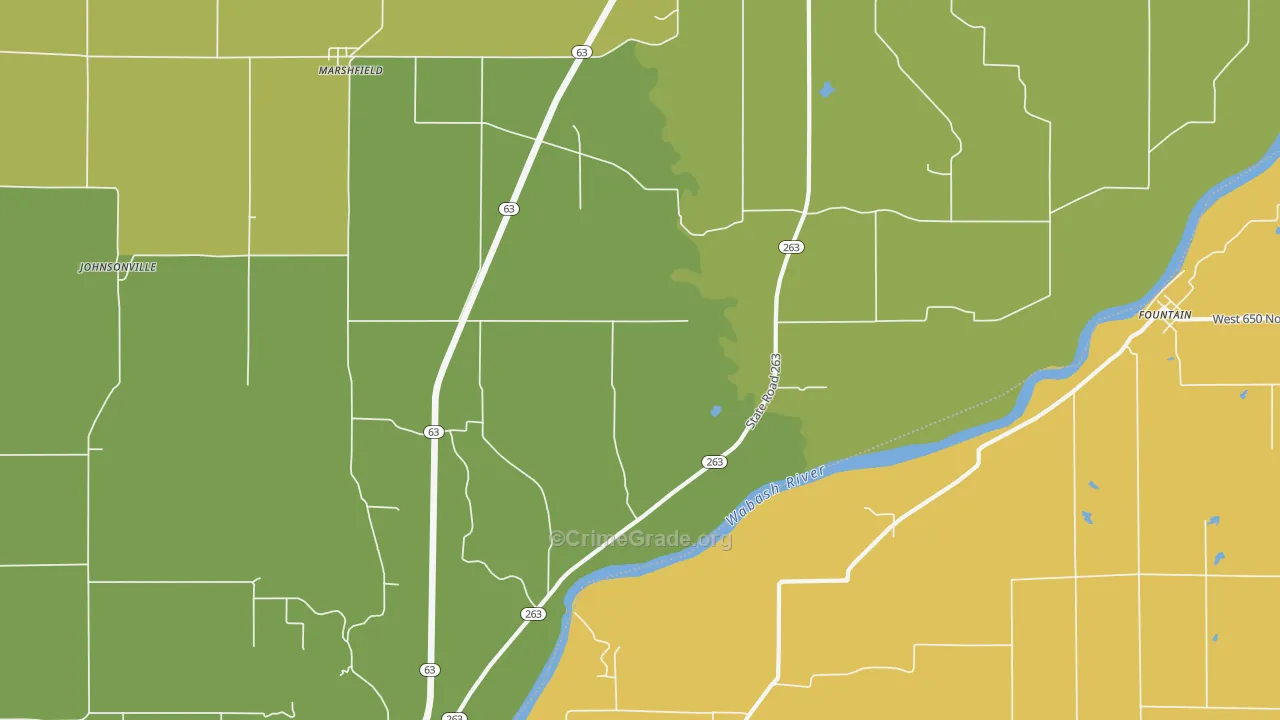 Marshfield, IN Map of Assault Rates