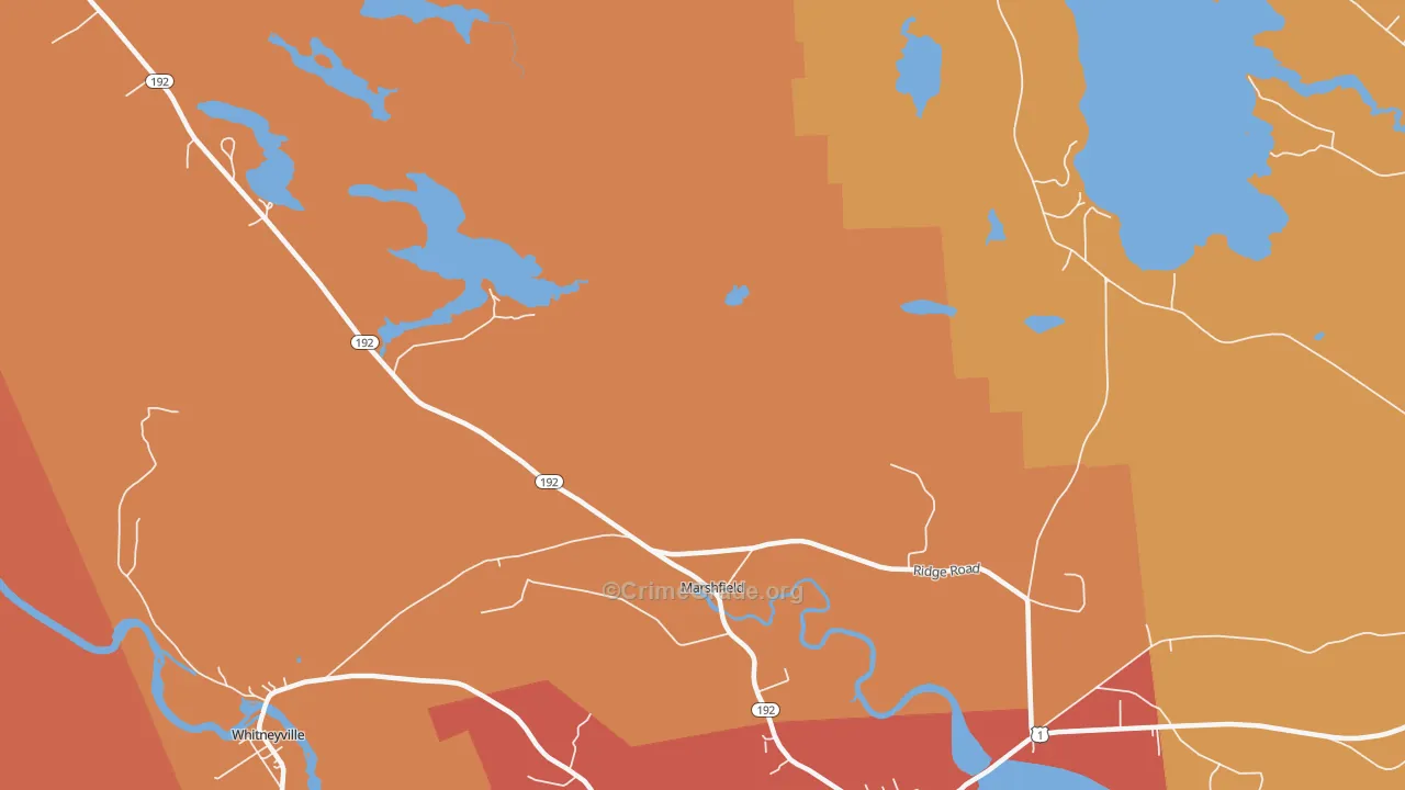 Marshfield, ME Map of Assault Rates
