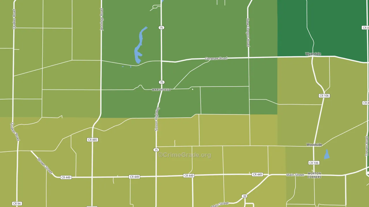 Marshfield, NY Map of Assault Rates