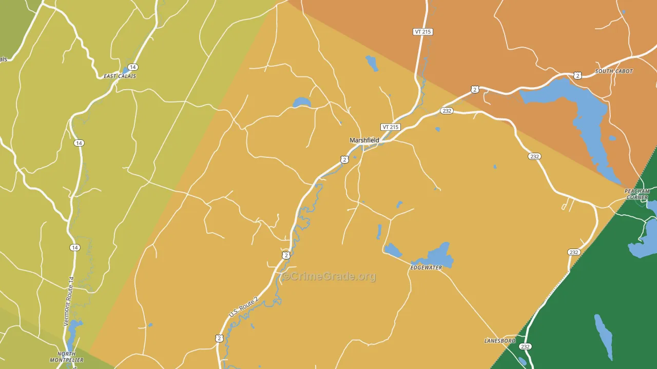 Marshfield, VT Map of Assault Rates