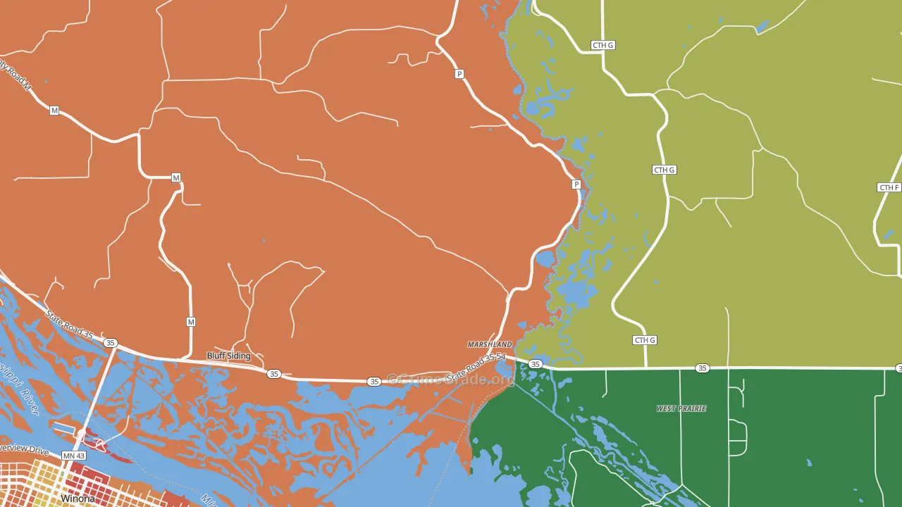 Marshland, WI Map of Assault Rates