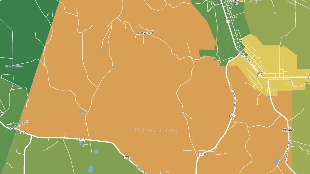 Marsteller, PA Map of Assault Rates
