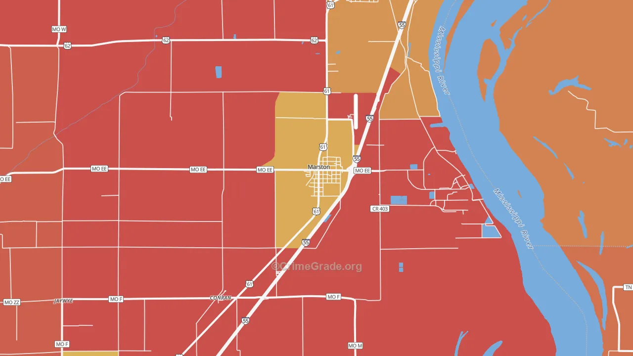 Marston, MO Map of Assault Rates