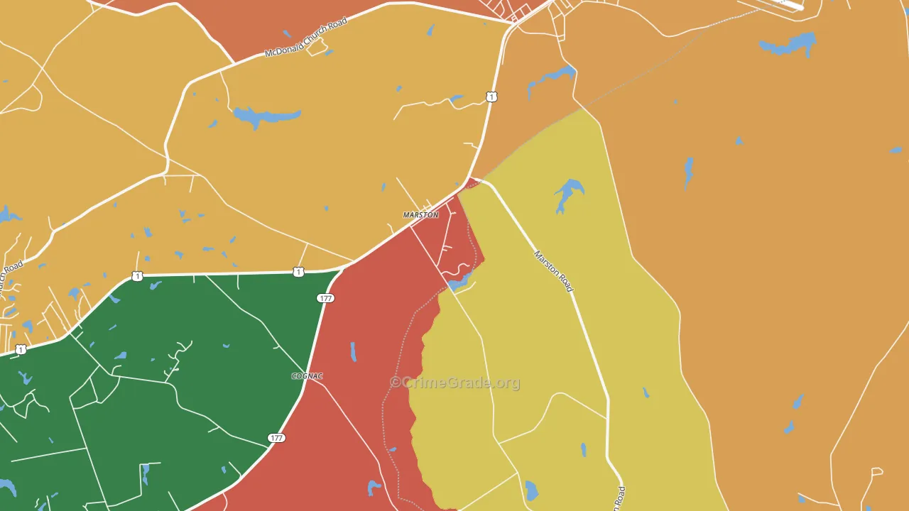 Marston, NC Map of Assault Rates