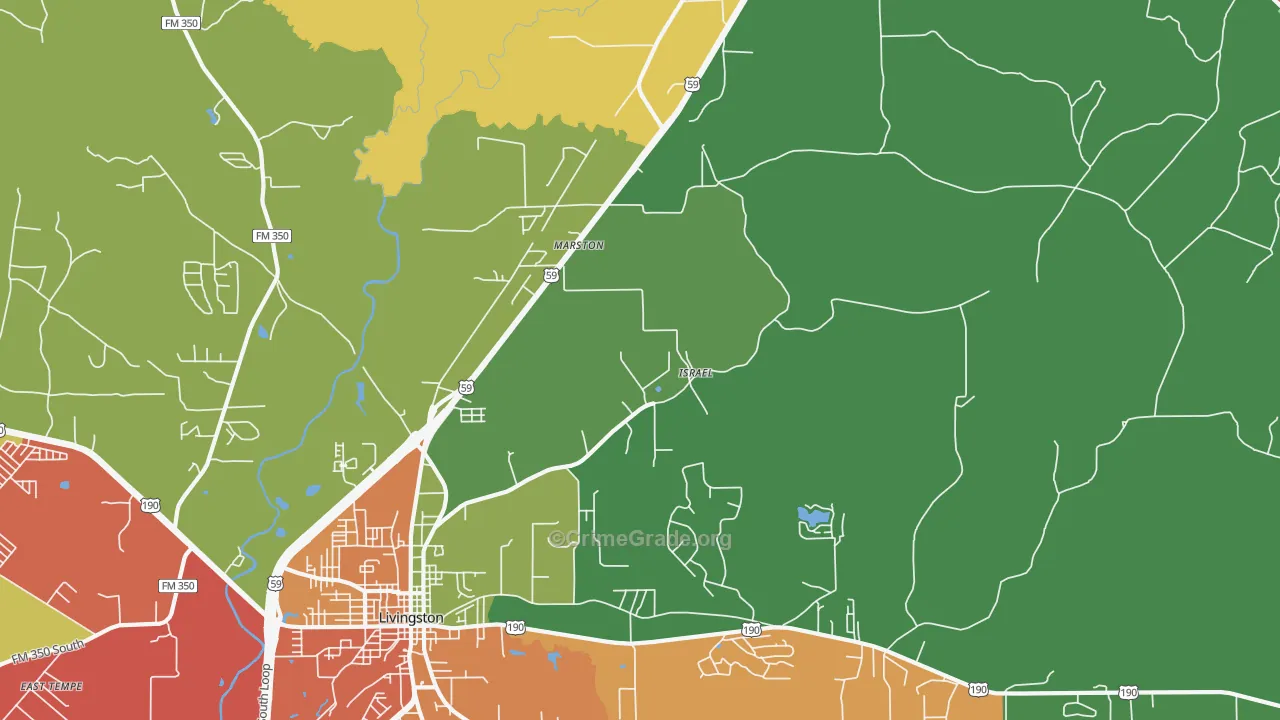 Marston, TX Map of Assault Rates
