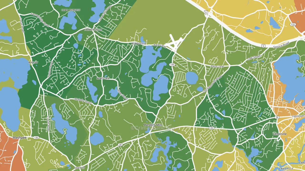 Marstons Mills, MA Map of Assault Rates