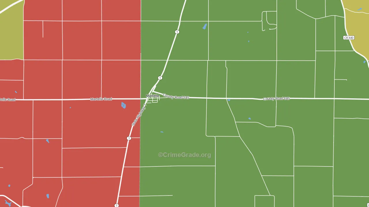 Martelle, IA Map of Assault Rates