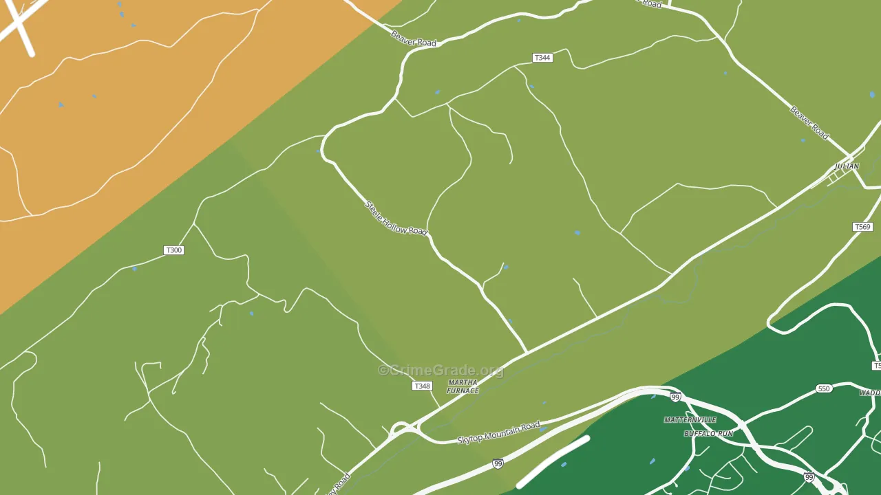 Martha Furnace, PA Map of Assault Rates