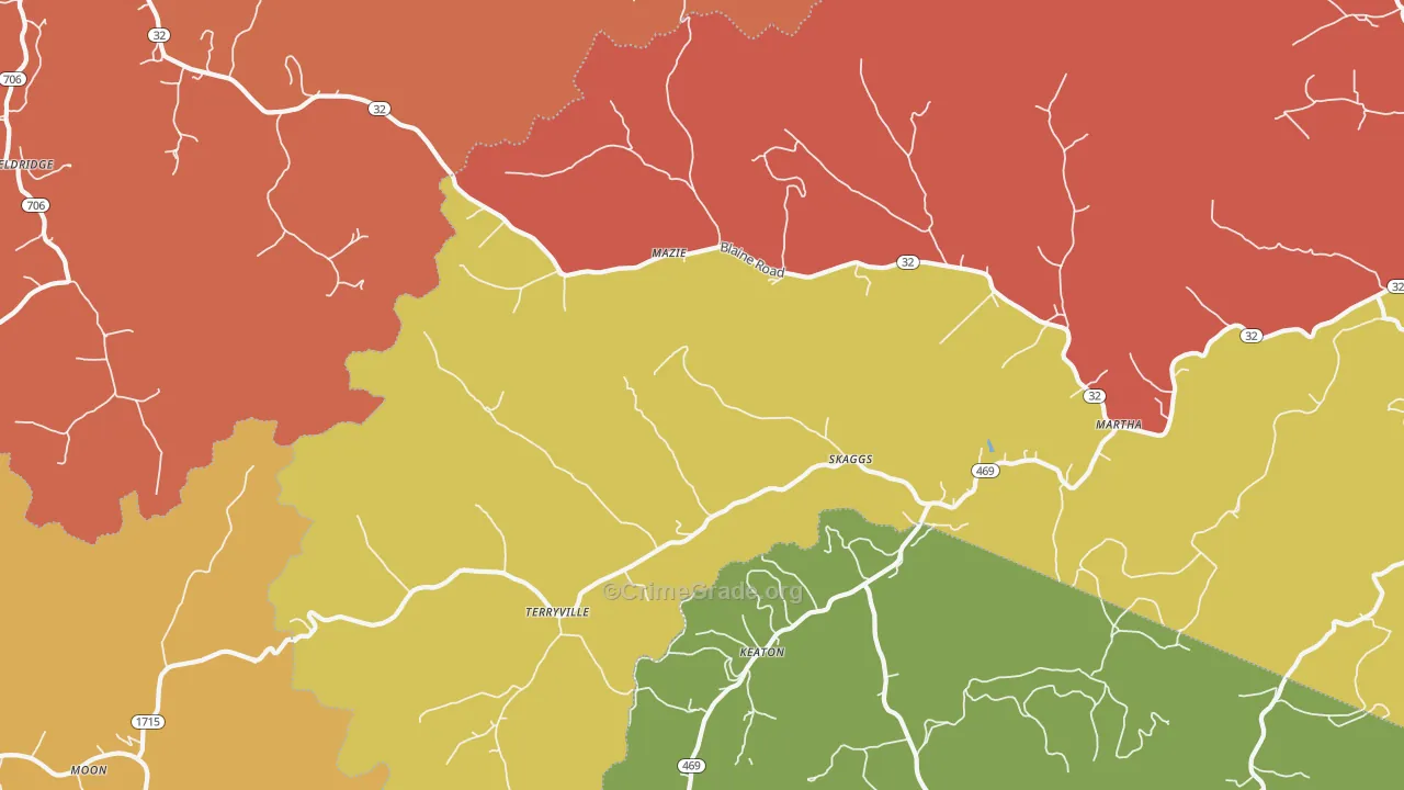 Martha, KY Map of Assault Rates