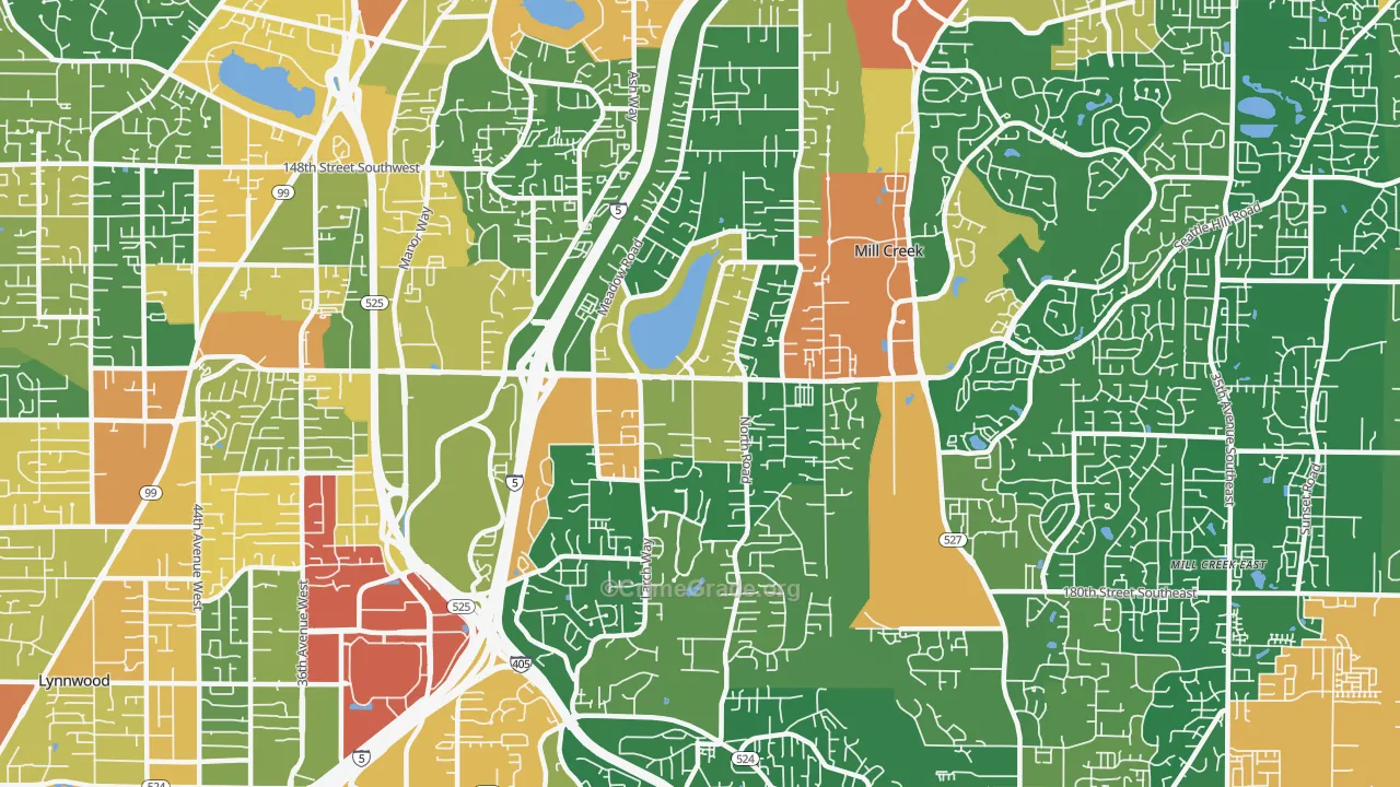 Martha Lake, Lynnwood, WA Map of Assault Rates