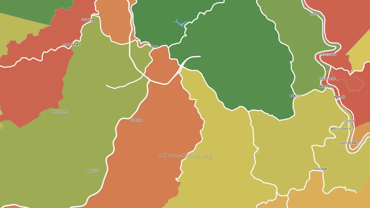 Martin County, KY Map of Assault Rates