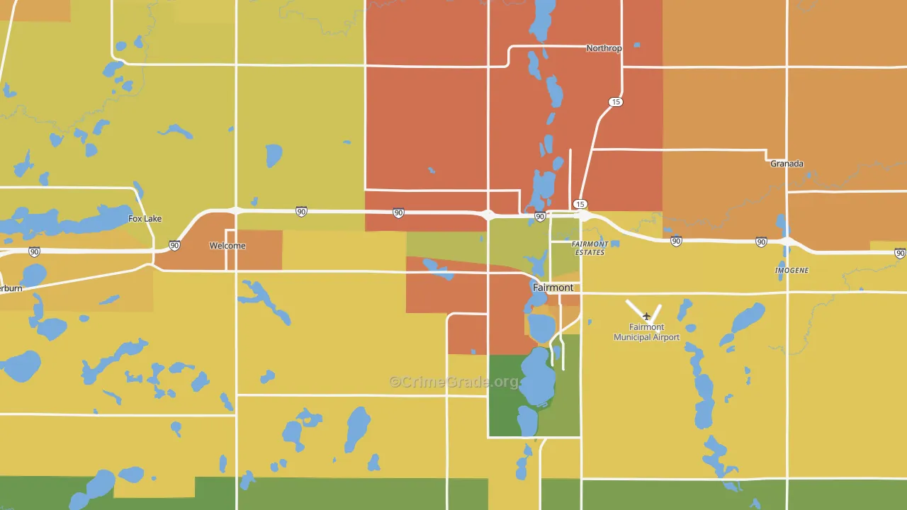 Martin County, MN Map of Assault Rates