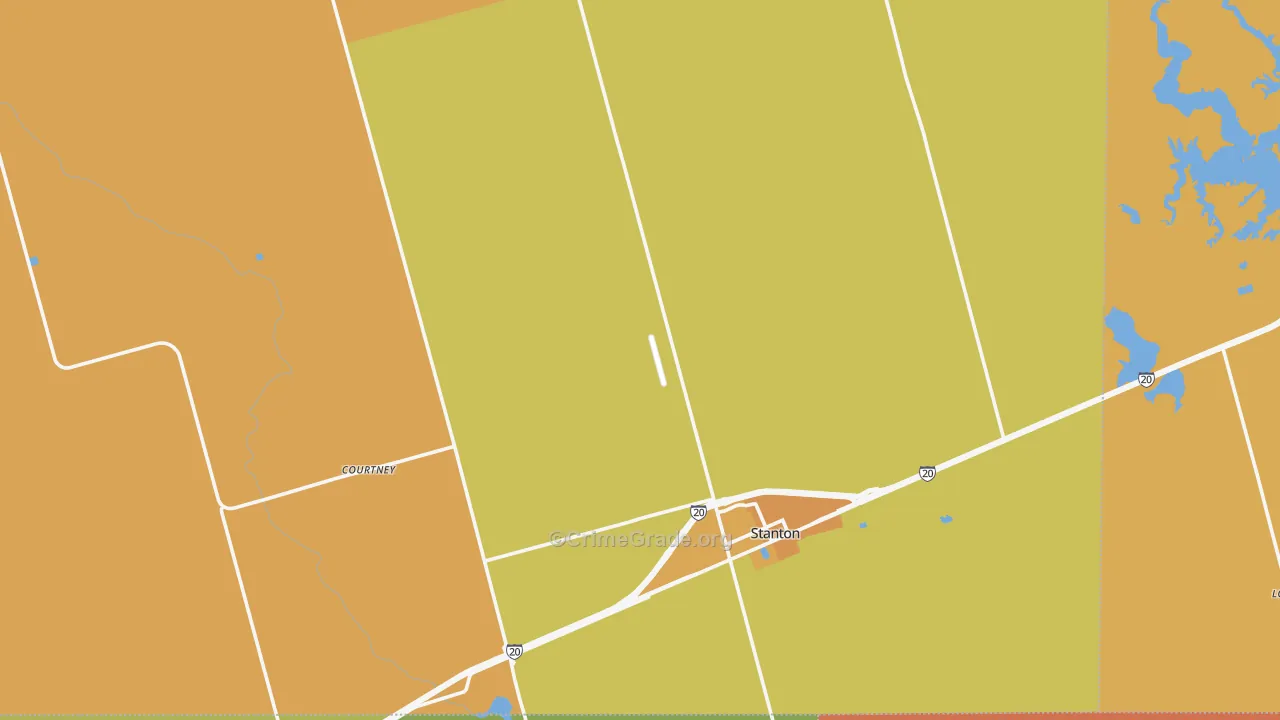 Martin County, TX Map of Assault Rates