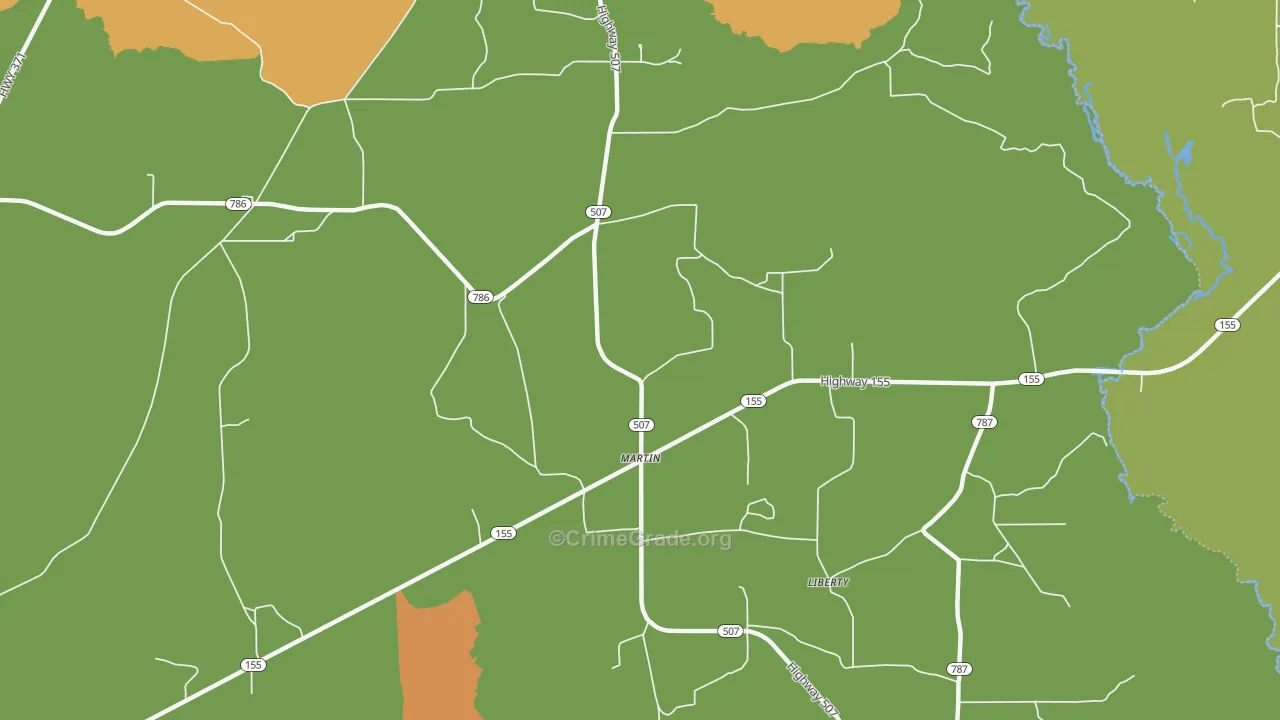 Martin, LA Map of Assault Rates