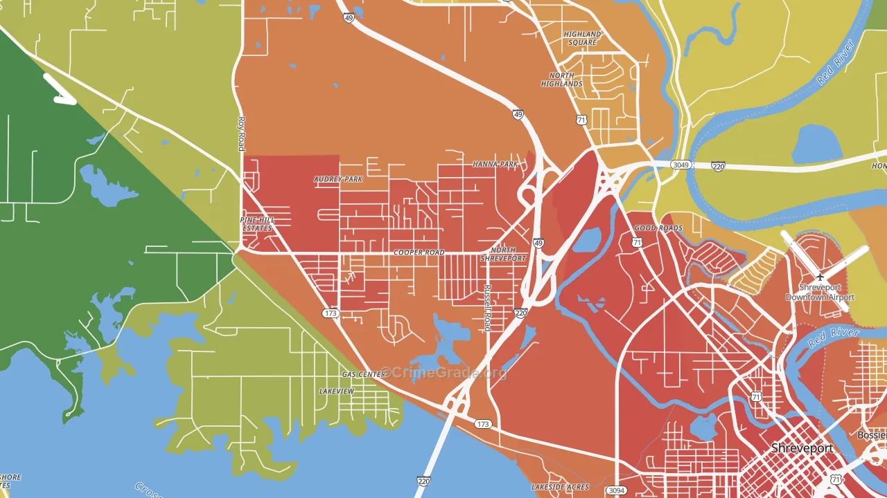 Martin Luther King, Shreveport, LA Map of Assault Rates