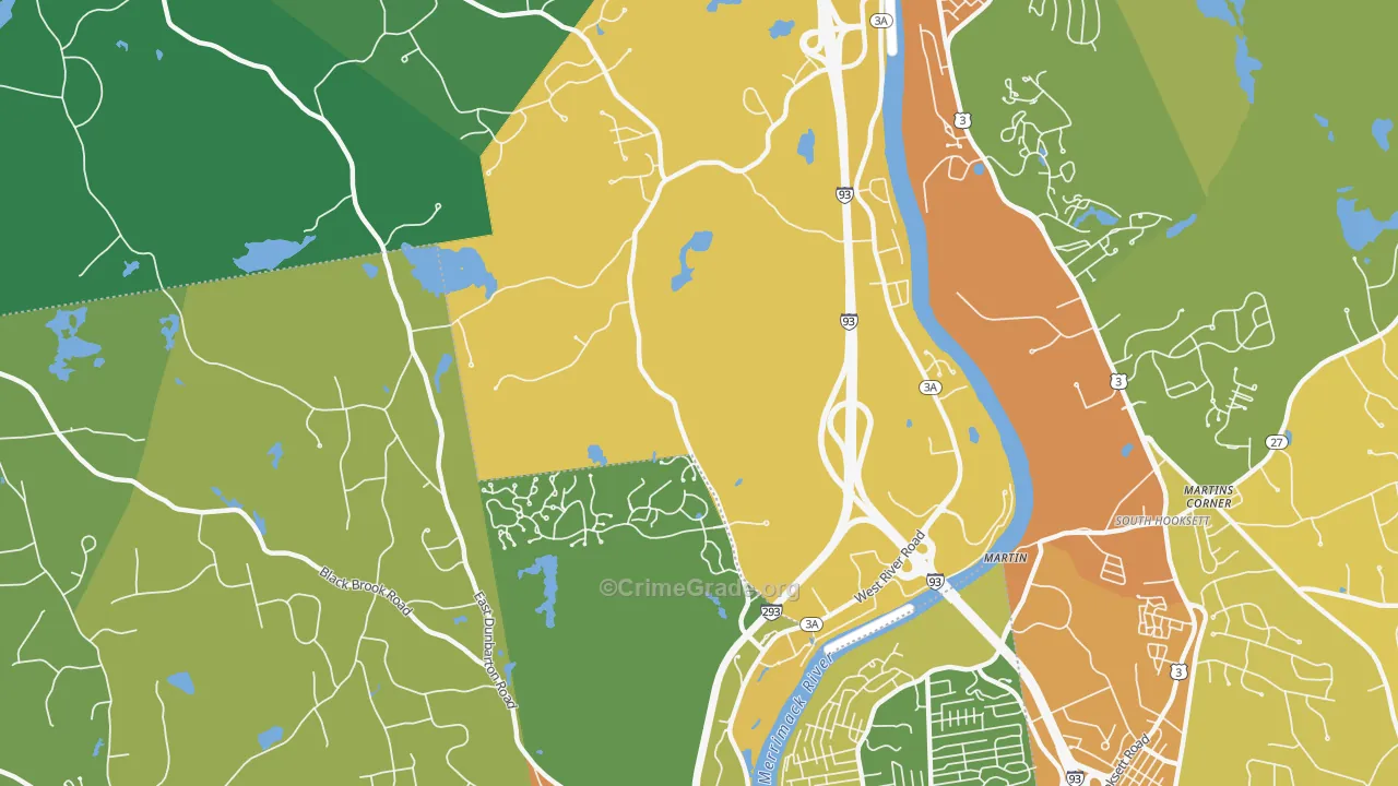 Martin, NH Map of Assault Rates