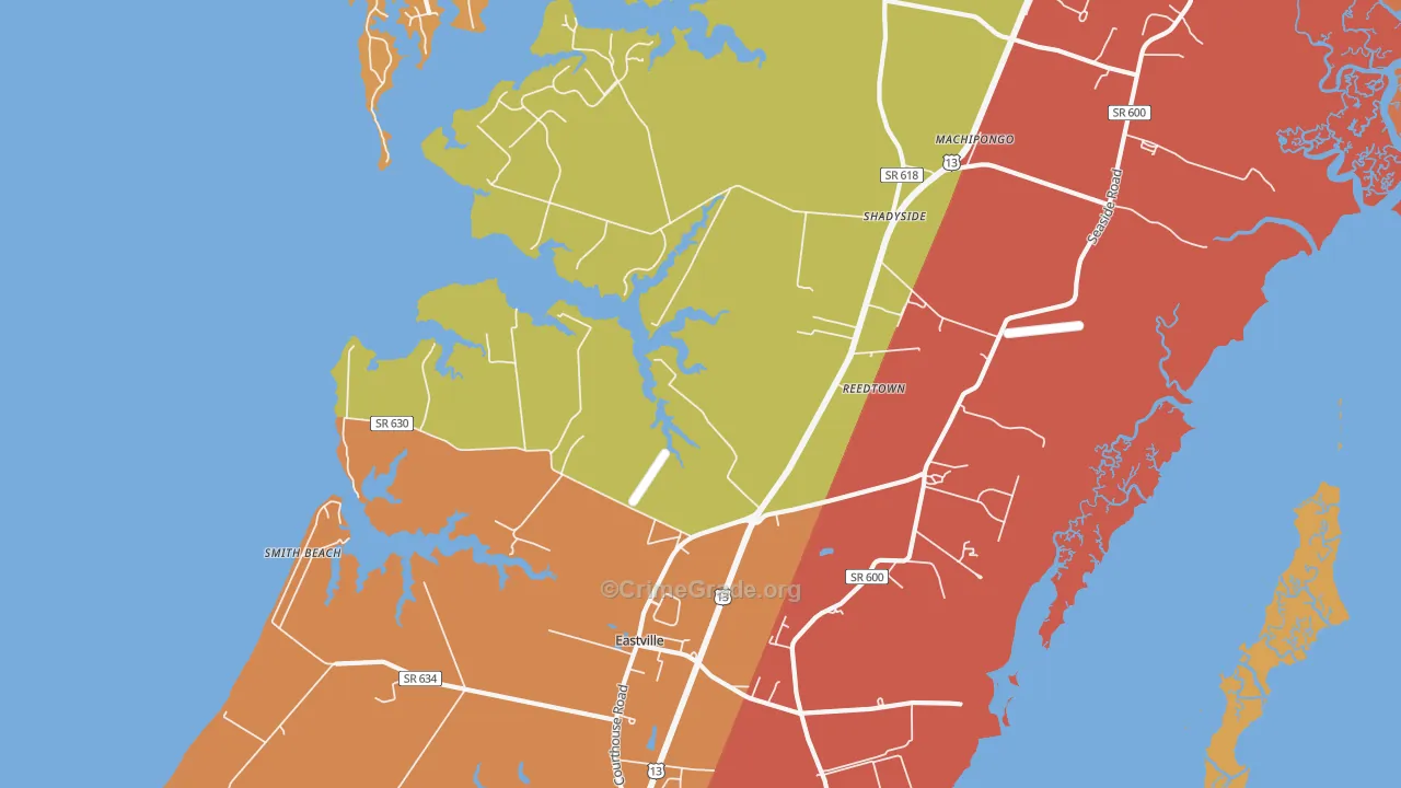 Martins Siding, VA Map of Assault Rates