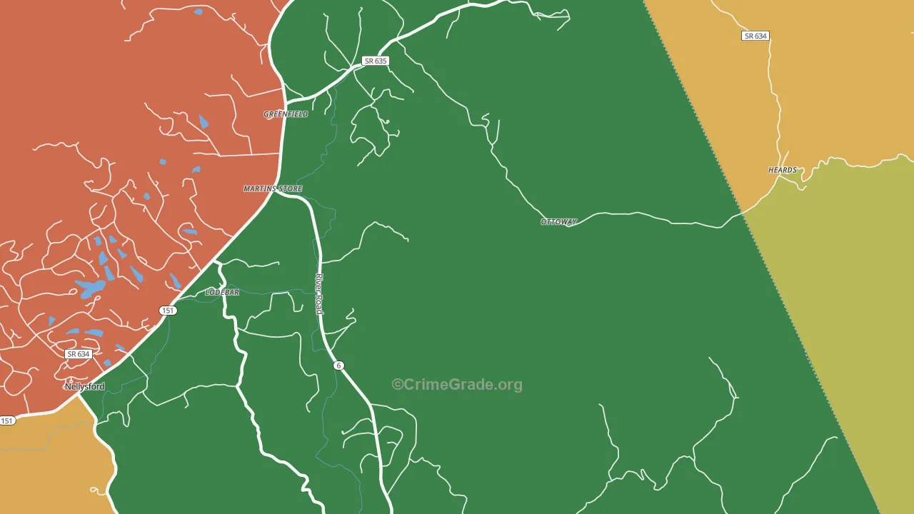 Martins Store, VA Map of Assault Rates