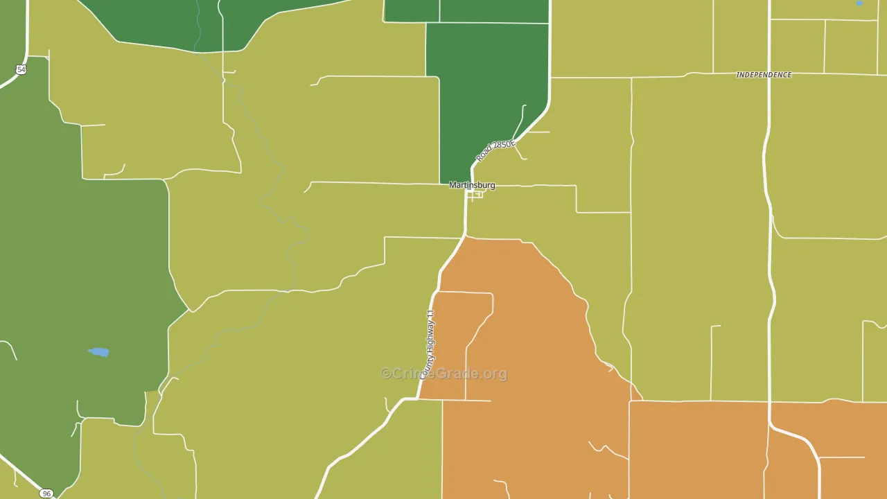 Martinsburg, IL Map of Assault Rates