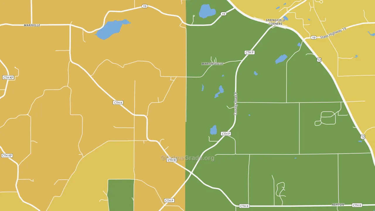 Martinsville, WI Map of Assault Rates