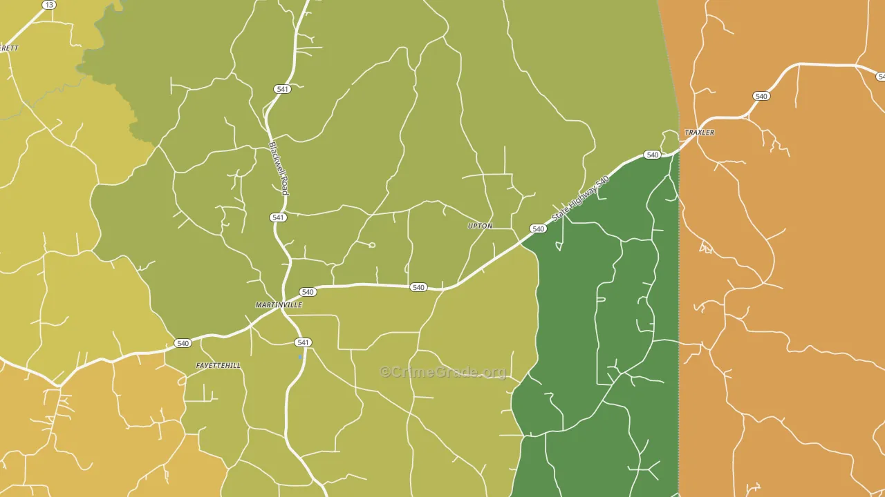 Martinville, MS Map of Assault Rates