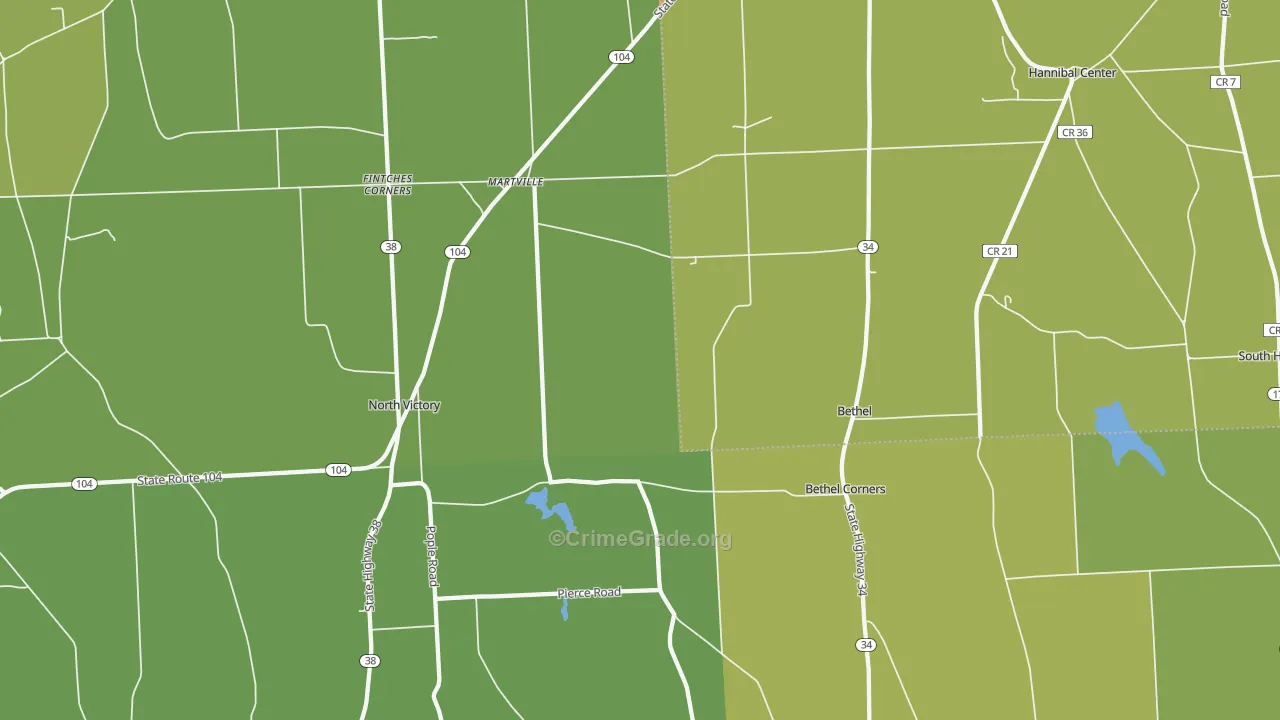 Martville, NY Map of Assault Rates