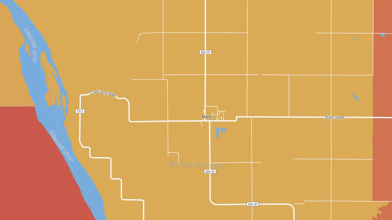 Marty, SD Map of Assault Rates