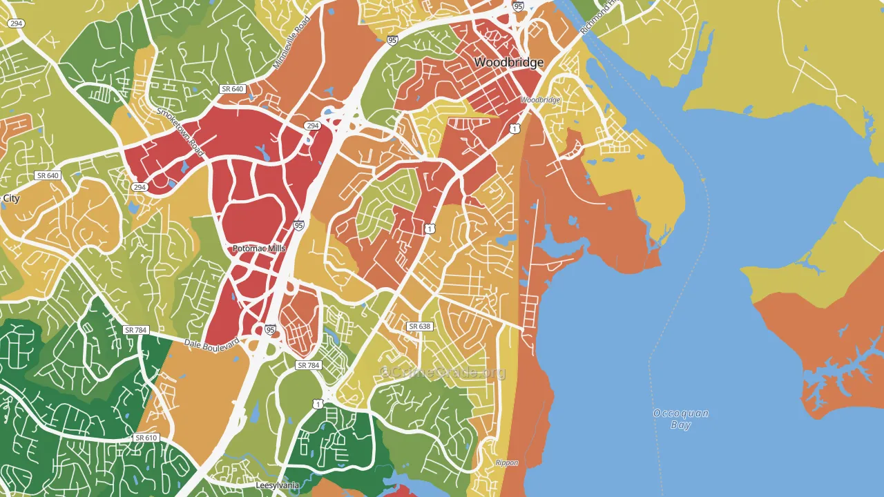 Marumsco, VA Map of Assault Rates
