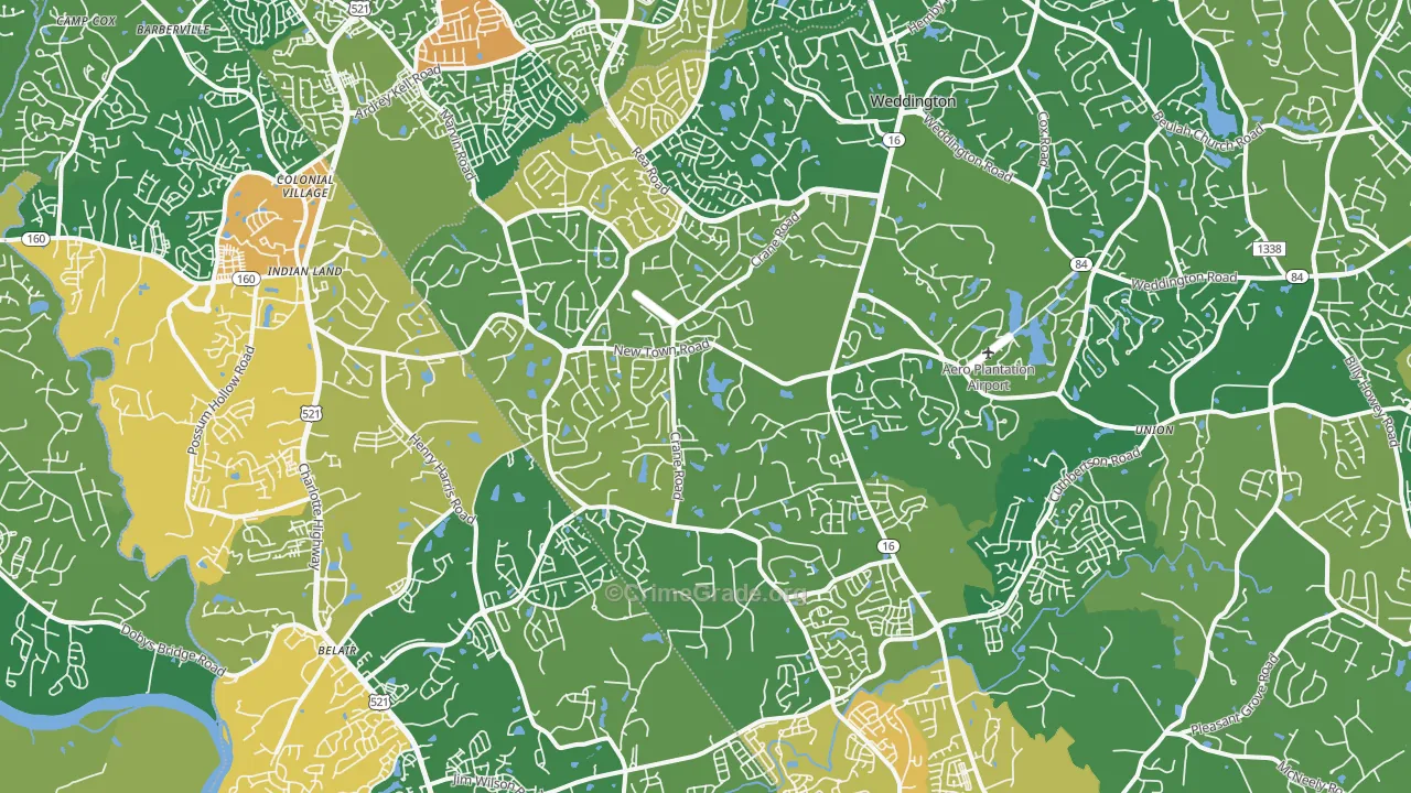 Marvin, NC Map of Assault Rates