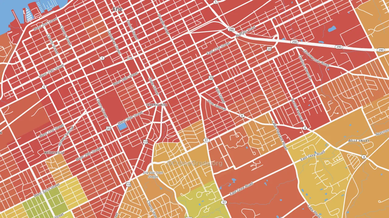 Marvintown, Erie, PA Map of Assault Rates