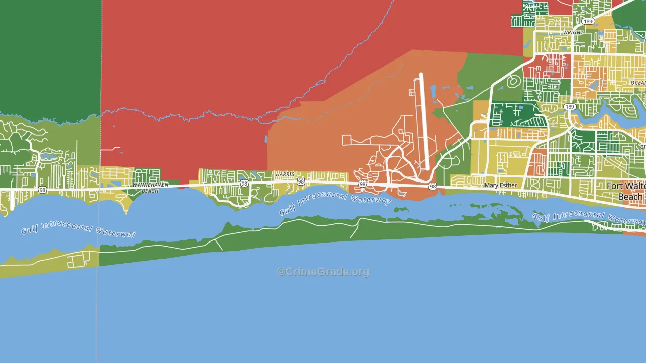 Mary Esther, FL Map of Assault Rates