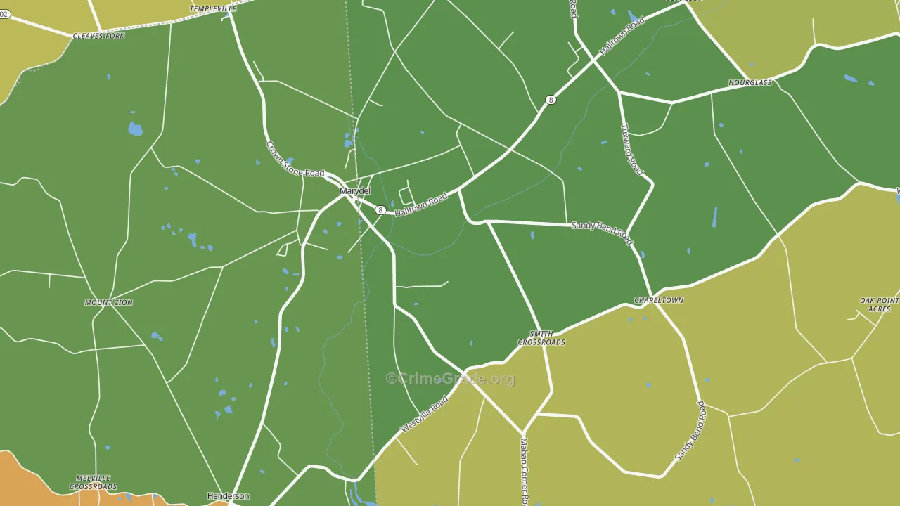 Marydel, DE Map of Assault Rates