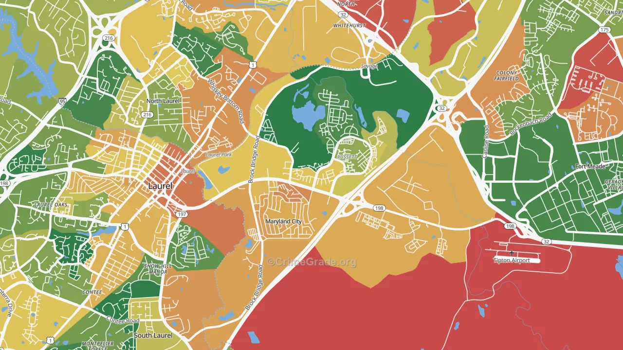 Maryland City, MD Map of Assault Rates