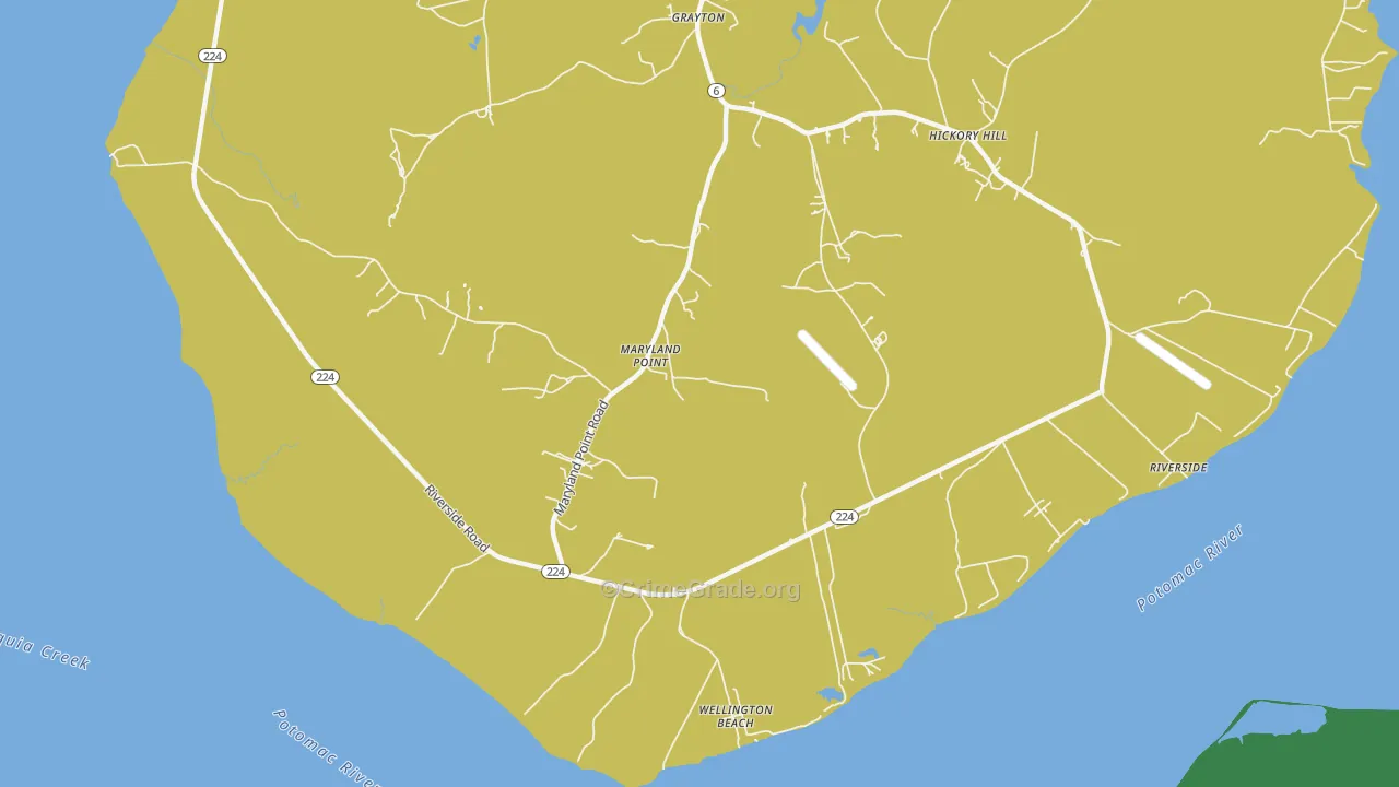 Maryland Point, MD Map of Assault Rates