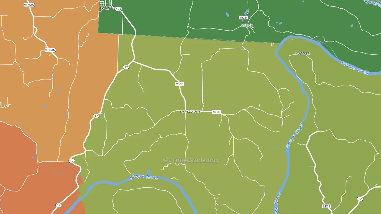 Marys Home, MO Map of Assault Rates