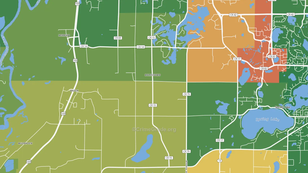 Marystown, MN Map of Assault Rates