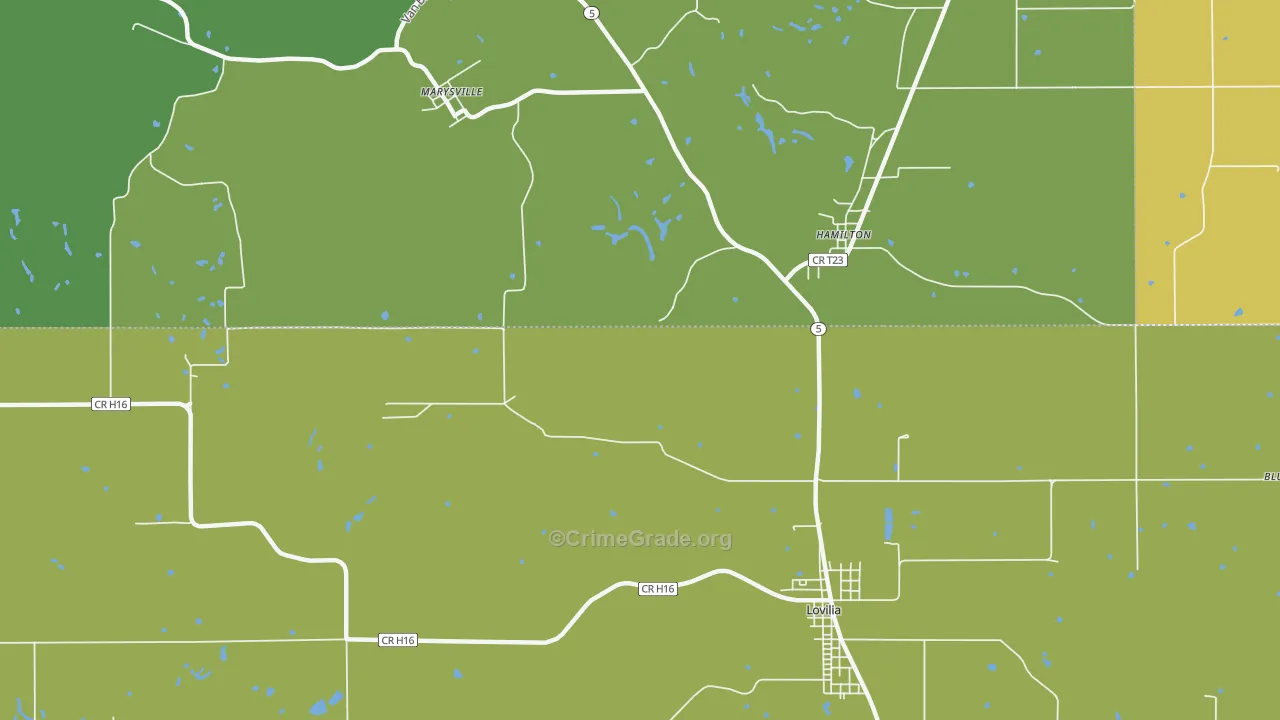 Marysville, IA Map of Assault Rates