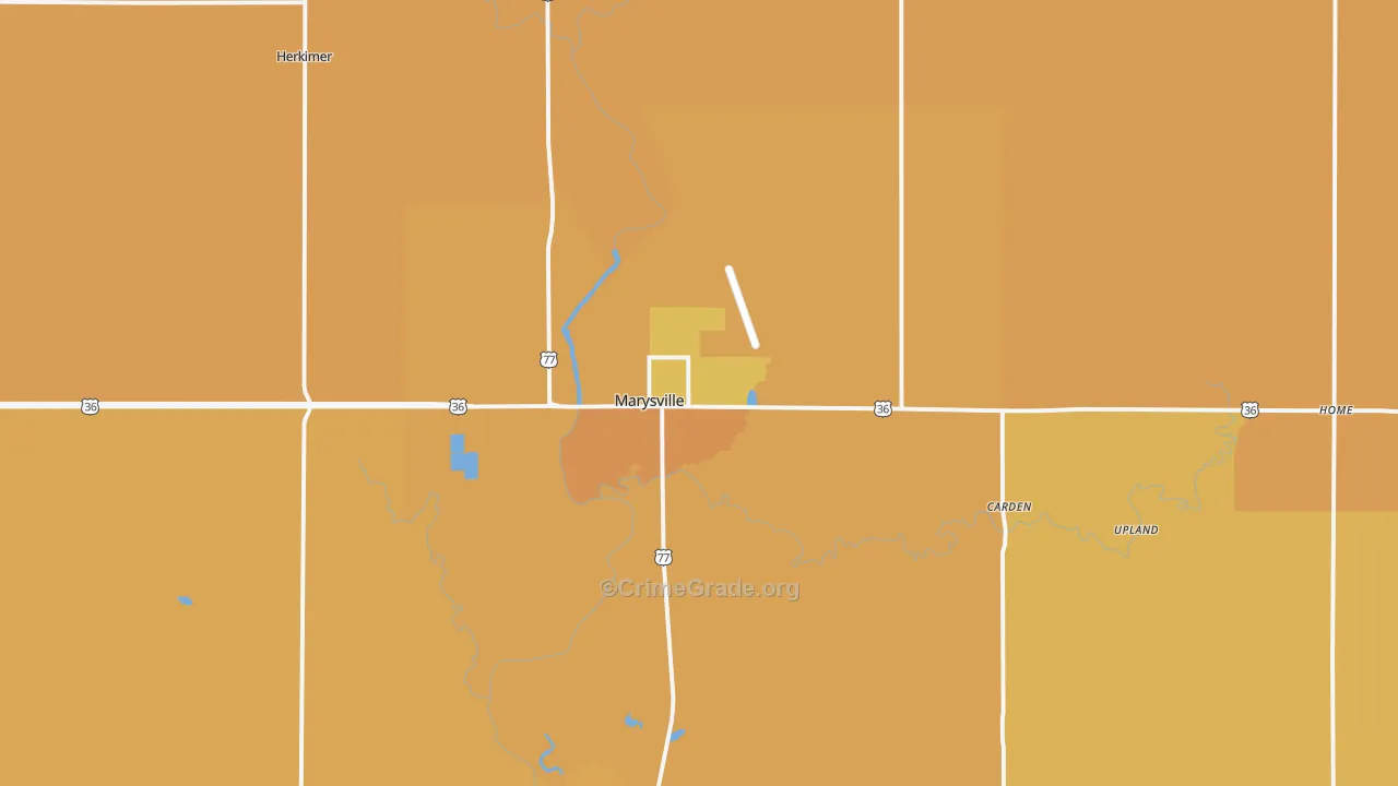 Marysville, KS Map of Assault Rates