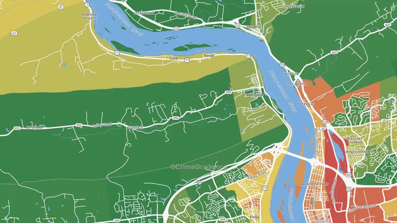 Marysville, PA Map of Assault Rates