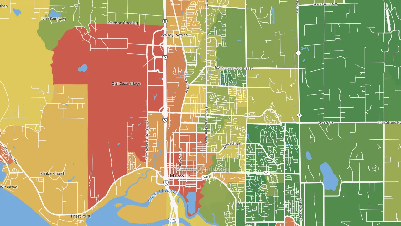 Marysville, WA Map of Assault Rates
