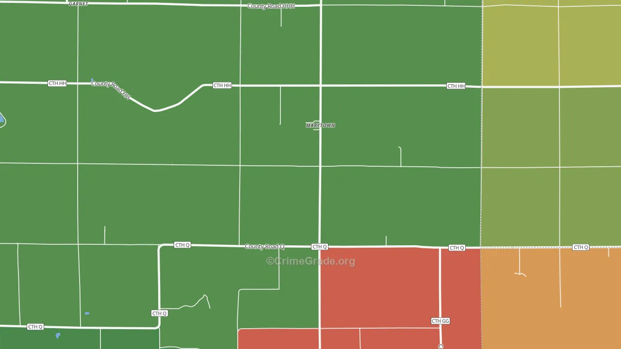 Marytown, WI Map of Assault Rates